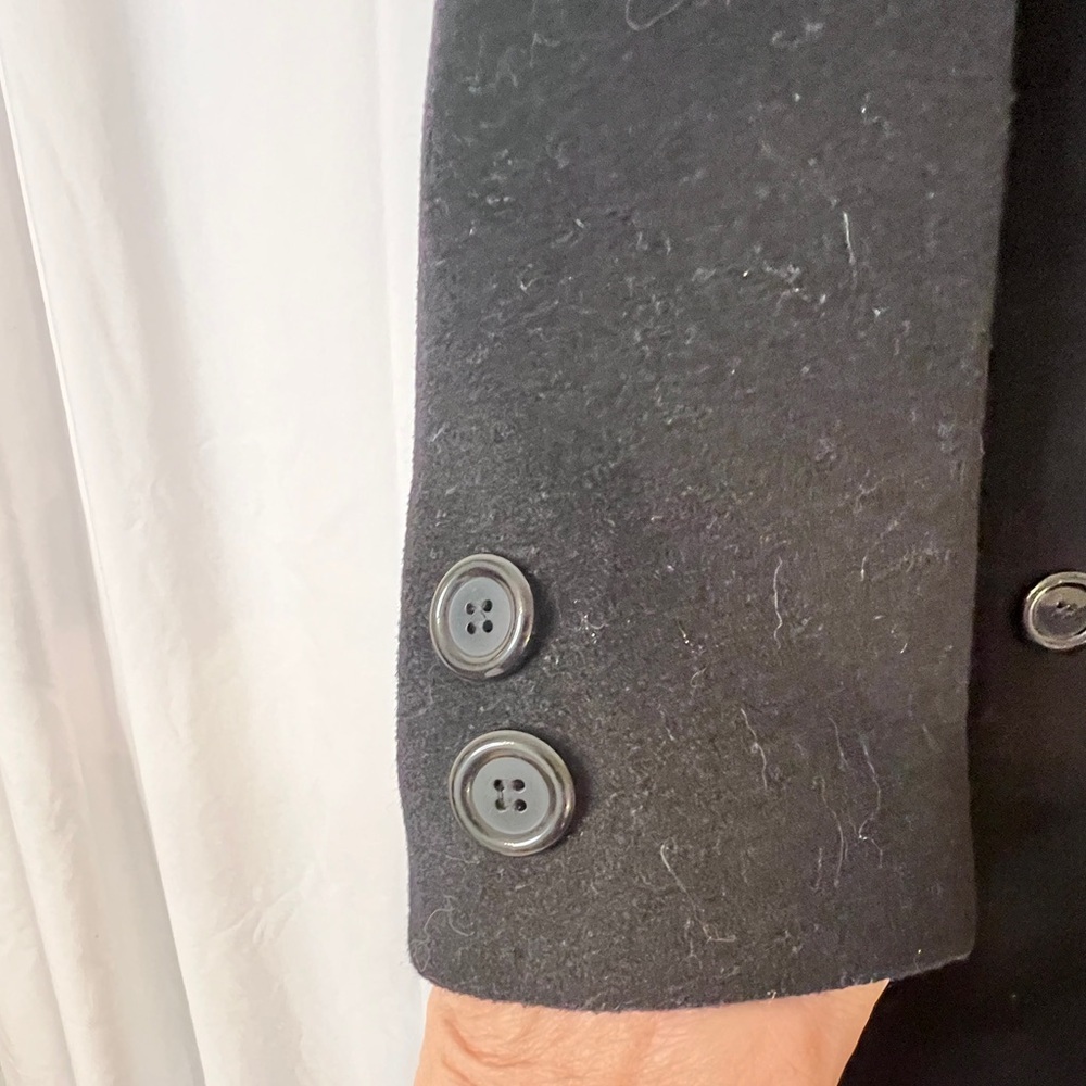 Worthington Black Wool/Cashmere Blend Long Trench Coat - Size 8​ - Picture 11 of 11